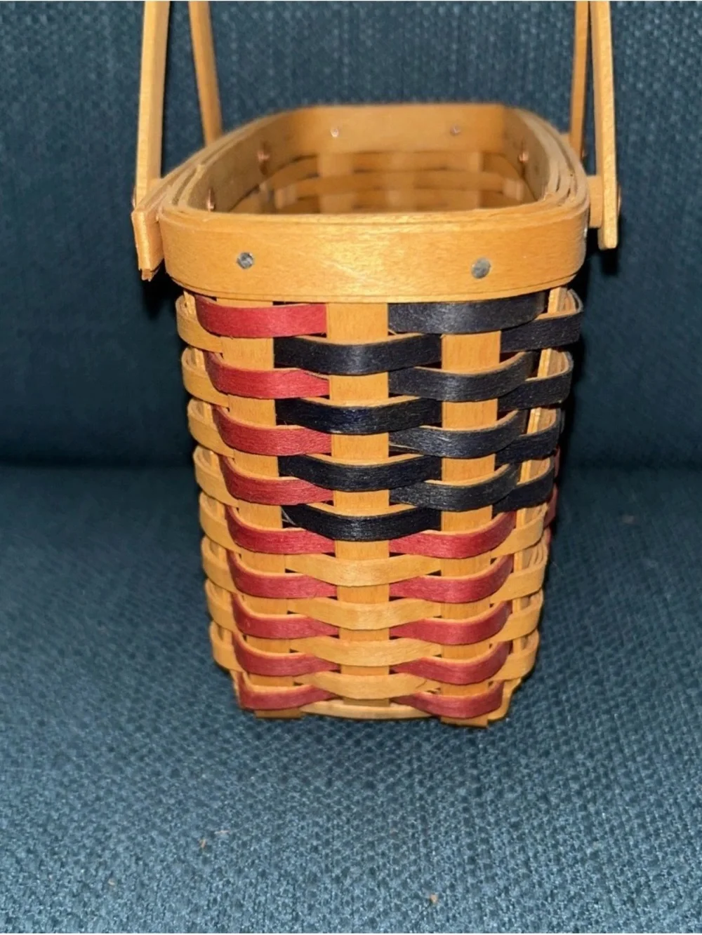 Longaberger 1998 Collectors Club 25th Anniversary Flag Basket Set Combo /2 Liner